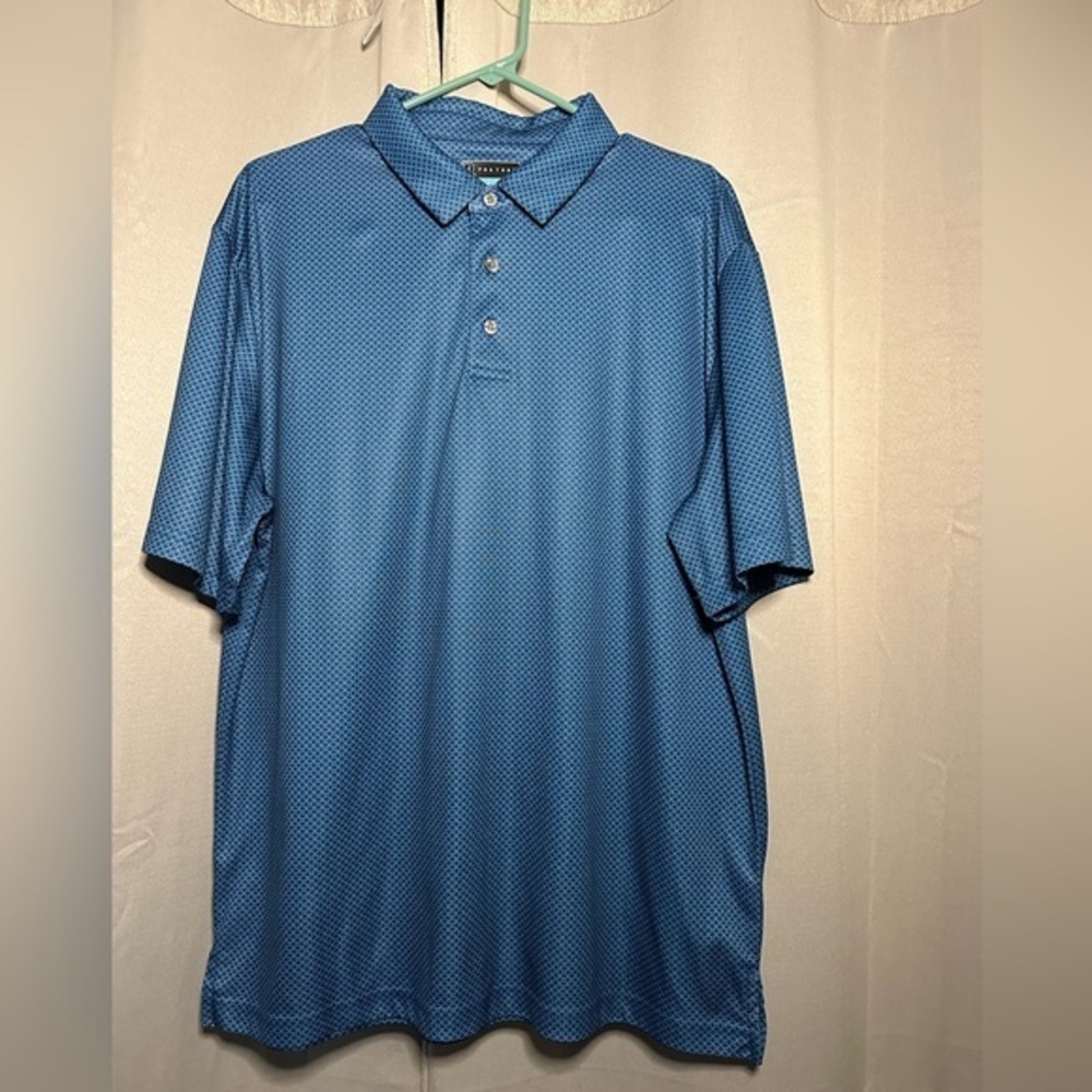PGA TOUR DRY FIT POLO SHIRT dark blue golf silky smooth polyester cool MEN LARGE